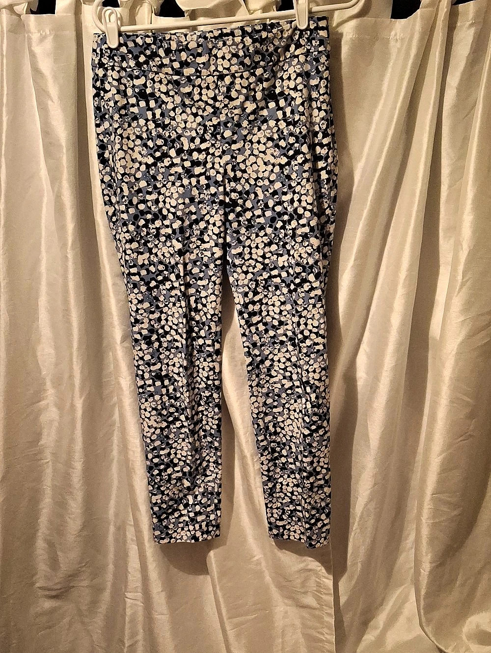 Talbots Chatham Ankle Pants - Floral Print in Blue & Black